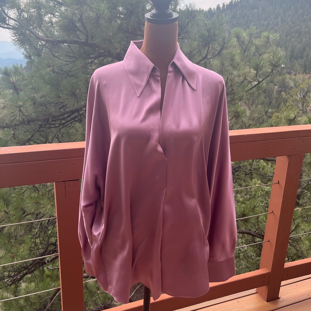 Chic Mauve Vince Silk Women's Blouse